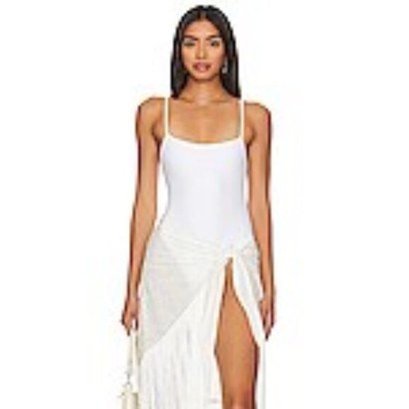 Eyelet Off White Fringe Sarong from WeWoreWhat - Picture 1 of 4